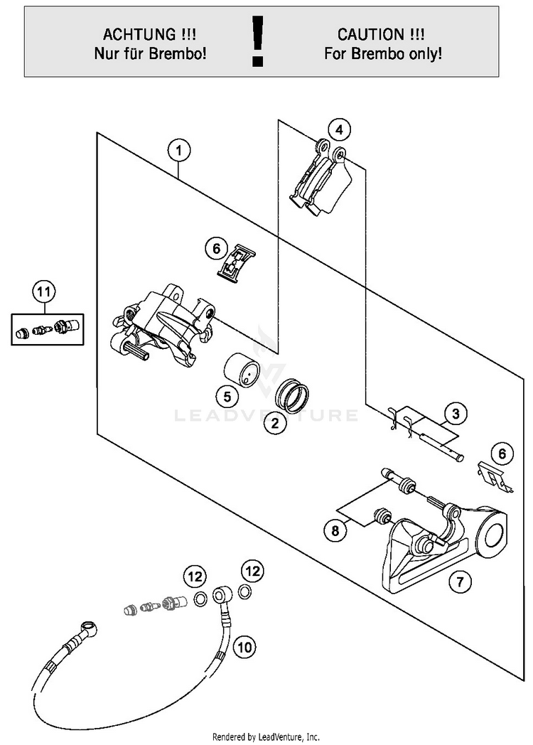 Rear Brake Caliper TC 125 CHASSIS - 2019 Schematic