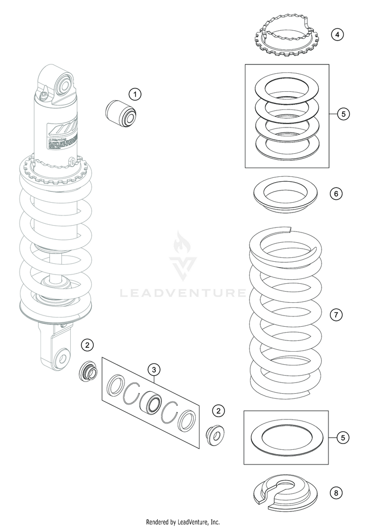 Shock Absorber Disassembled Schematic