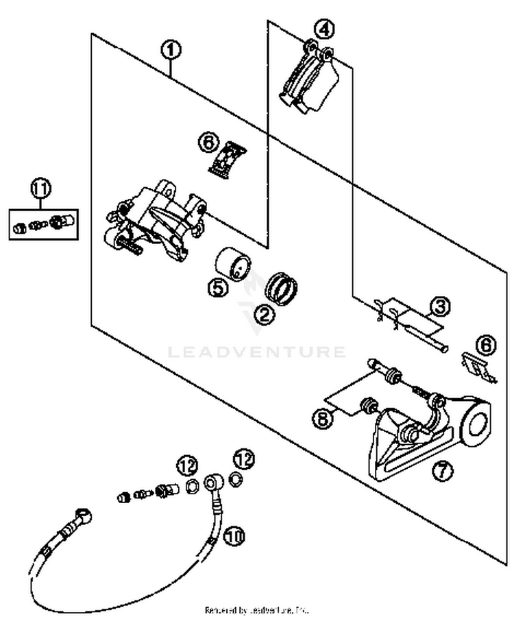 Brake Caliper Rear TC 125 CHASSIS - 2017 Schematic