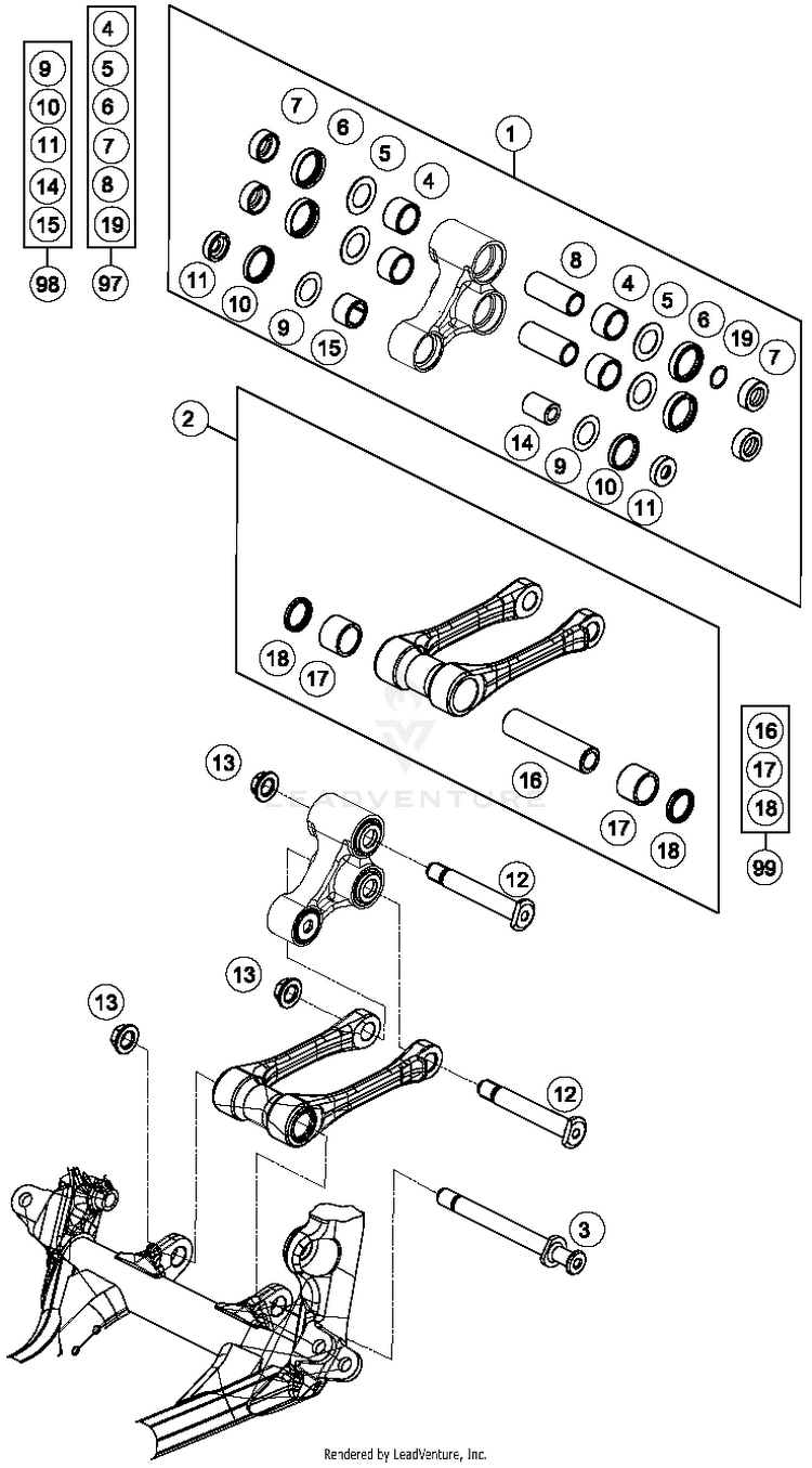 Pro Lever Linking TC 125 CHASSIS - 2015 Schematic