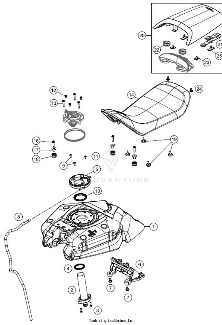 Tank, Seat 701 VITPILEN CHASSIS - 2018 Schematic