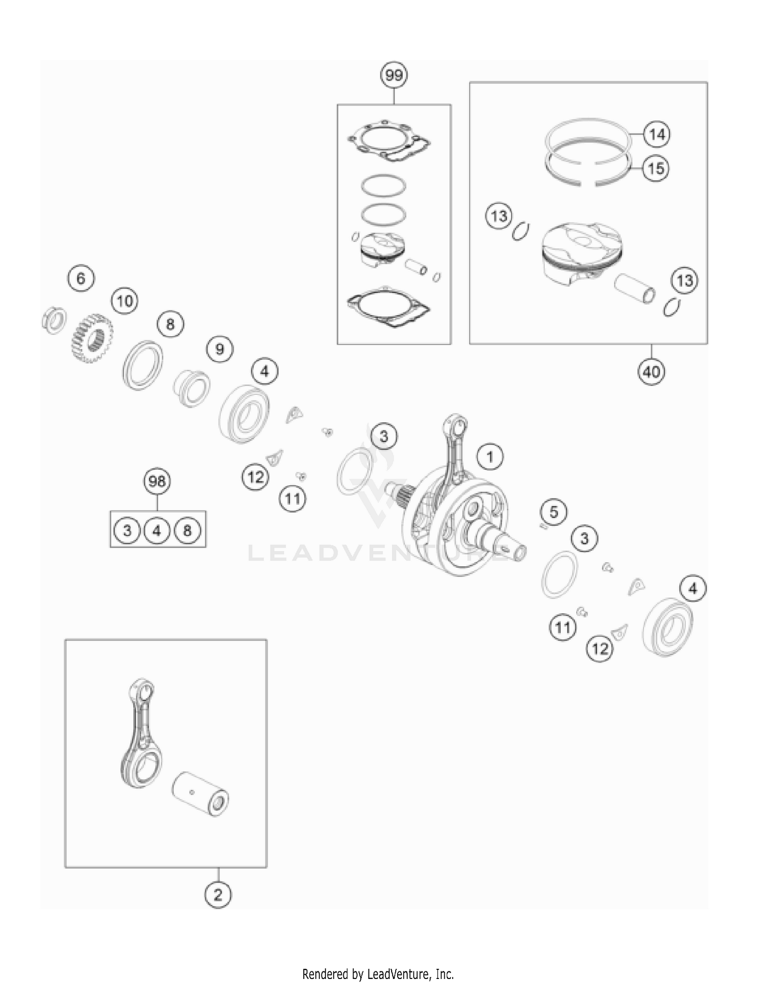 CRANKSHAFT, PISTON