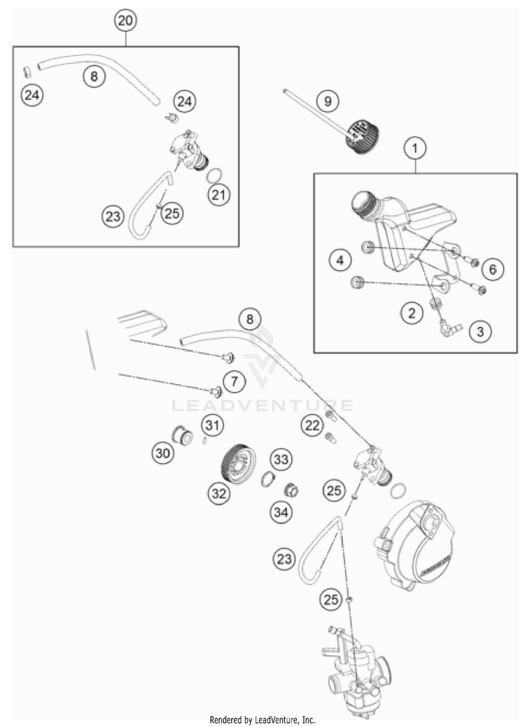 Lubricating System TC 50 Mini Engine - 2023 Schematic