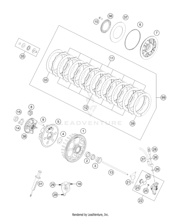 Clutch FC/FX 450 Engine - 2022 Schematic