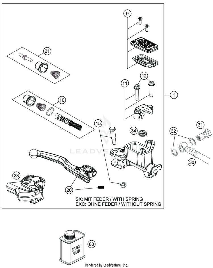 Front Brake Control TC 250 CHASSIS - 2021 Schematic