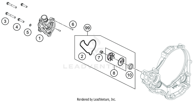 Water Pump FE 350s ENGINE - 2020 Schematic
