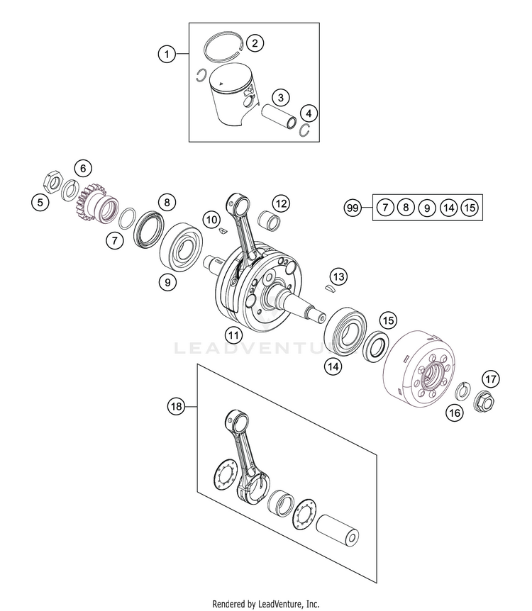 Crankshaft, Piston TC 85 19 16 ENGINE - 2020 Schematic