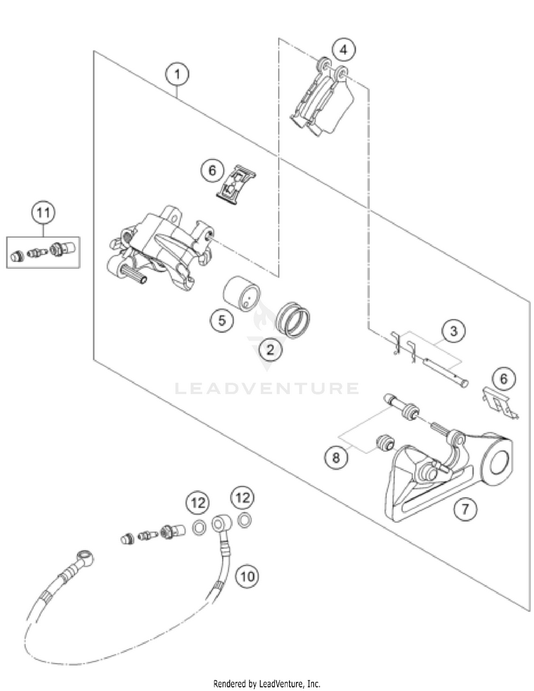Rear Brake Caliper TC 250 CHASSIS - 2022 Schematic