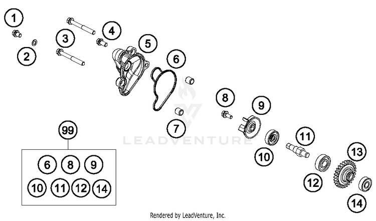 Water Pump TC 65 ENGINE - 2018 Schematic
