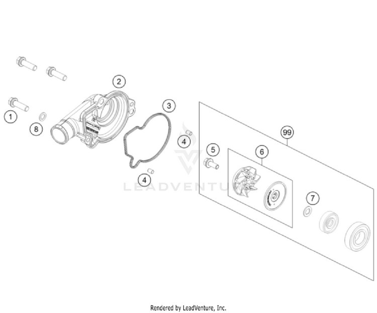 Water Pump TC 125 Engine - 2022 Schematic