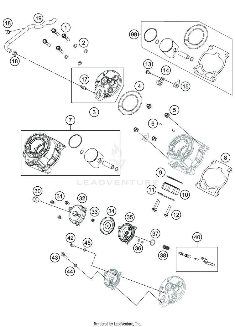 Cylinder, Cylinder Head TC 65 ENGINE - 2020 Schematic