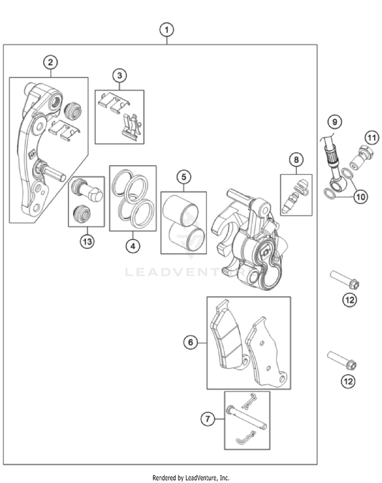 Front Brake Caliper Schematic