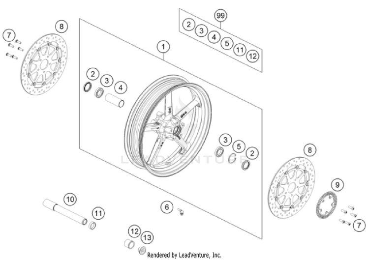 Front Wheel SVARTPILEN 801 CHASSIS - 2024 Schematic