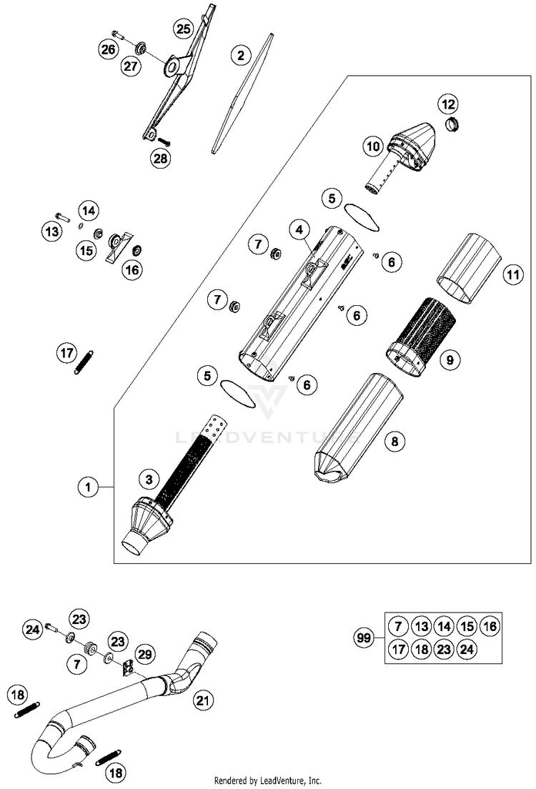 Exhaust System FE 350 CHASSIS - 2014 Schematic