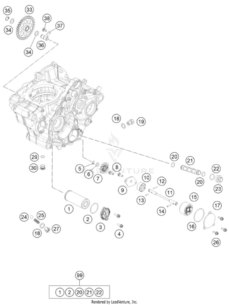 Lubricating System FX 350 ENGINE - 2025 Schematic