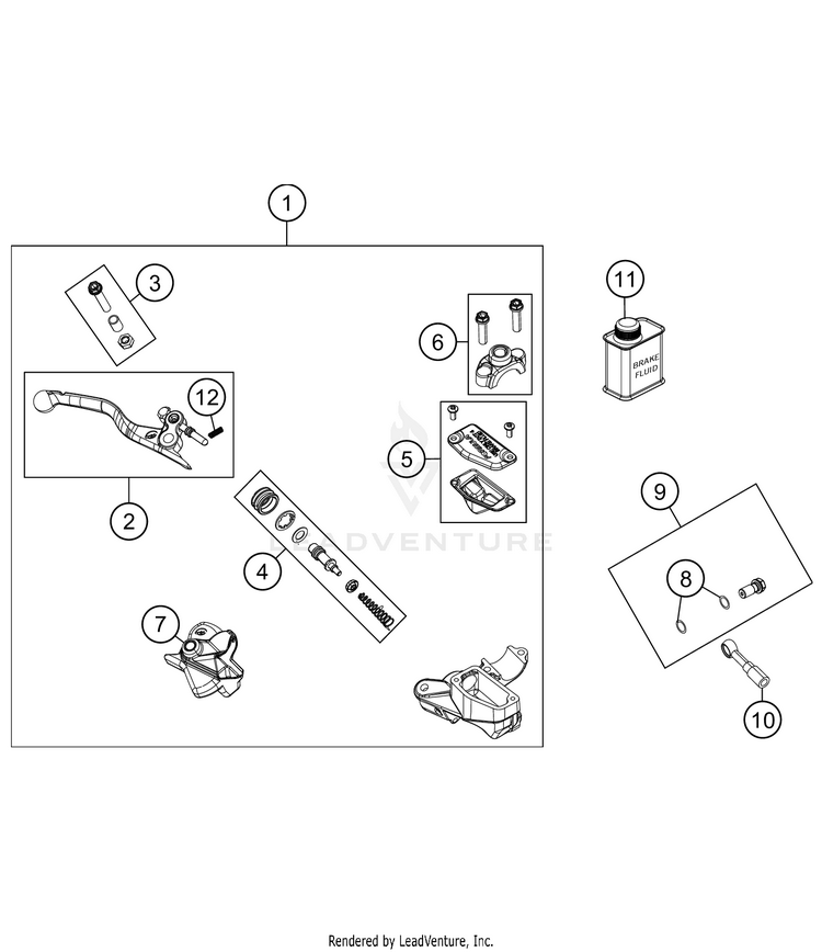 Front Brake Control TC 85 CHASSIS - 2021 Schematic