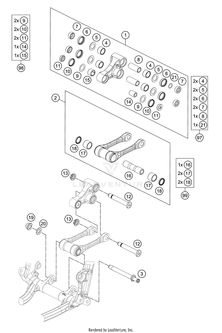 Pro Lever Linking FE 350 CHASSIS - 2021 Schematic