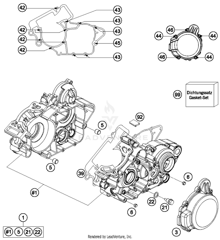 Engine Case TC 125 ENGINE - 2015 Schematic