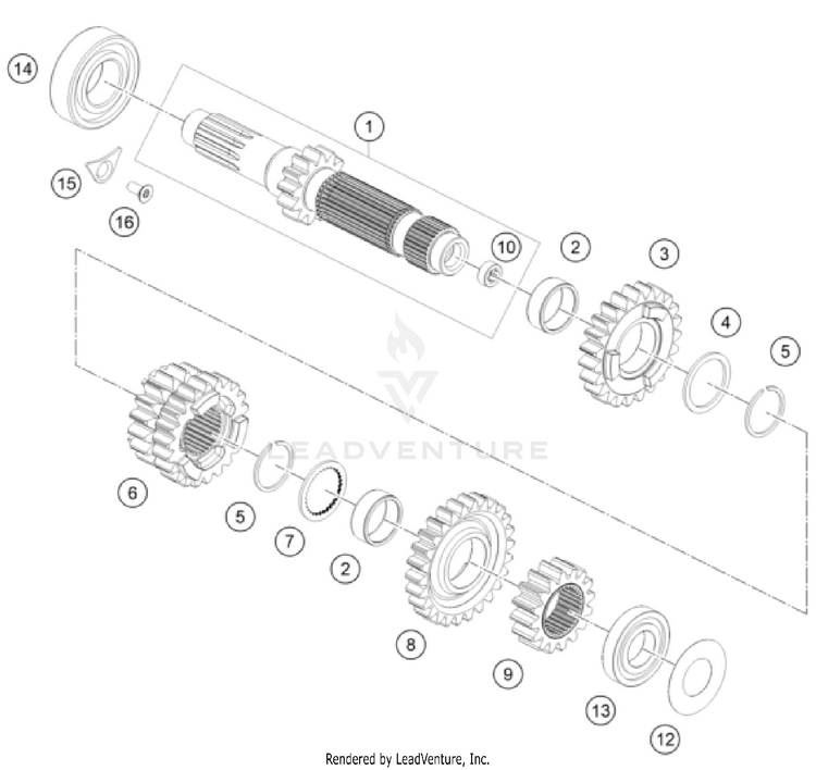 Transmission I - Main Shaft FE 450 US ENGINE - 2025 Schematic