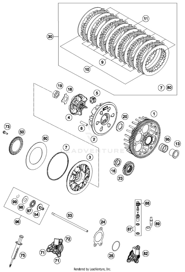 Clutch FE 250 ENGINE - 2019 Schematic