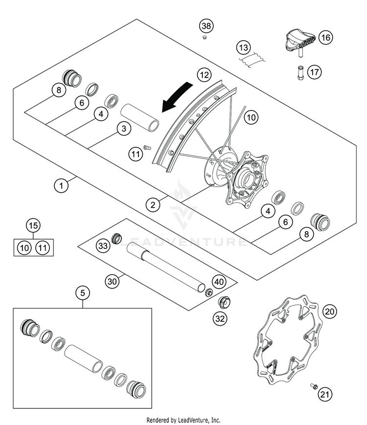 Front Wheel FE 501s CHASSIS - 2020 Schematic
