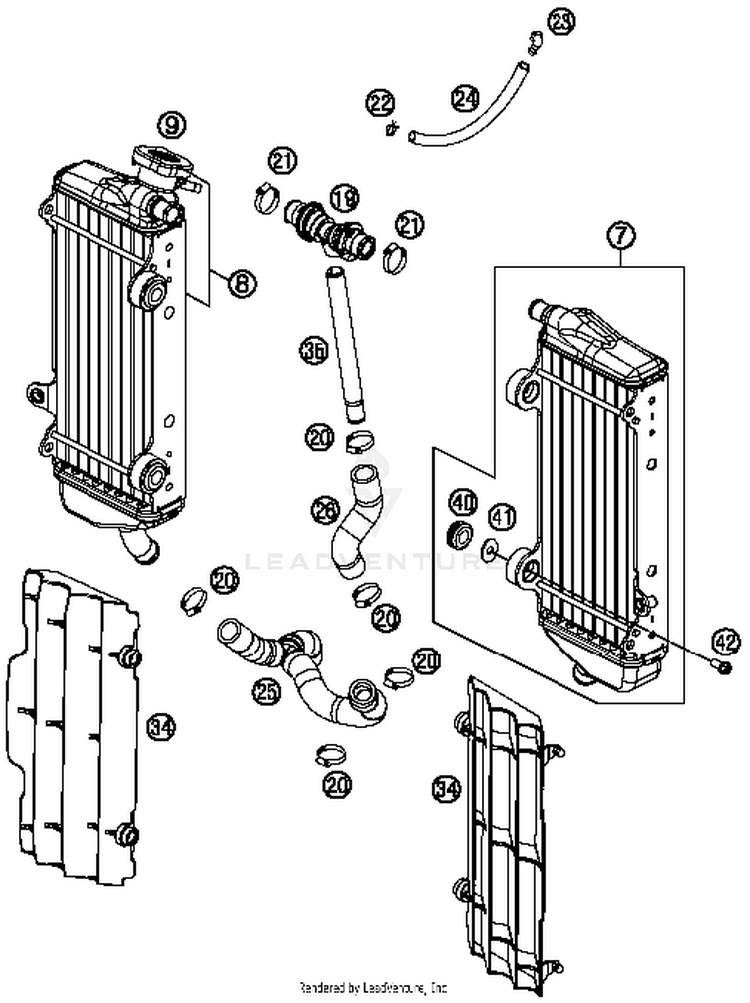 Cooling System FC 250 ENGINE - 2015 Schematic