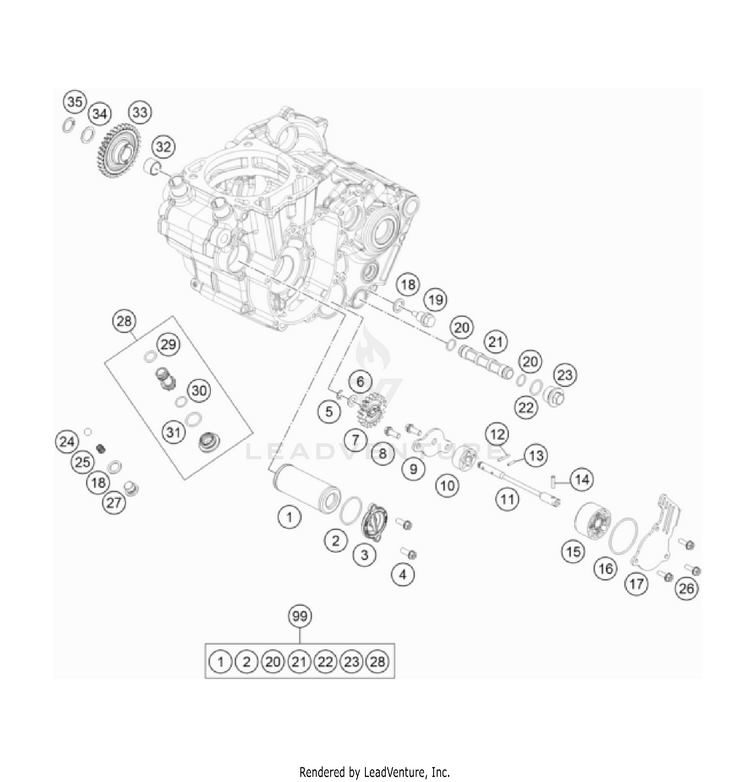 Lubricating System FC/FX 450 Engine - 2022 Schematic