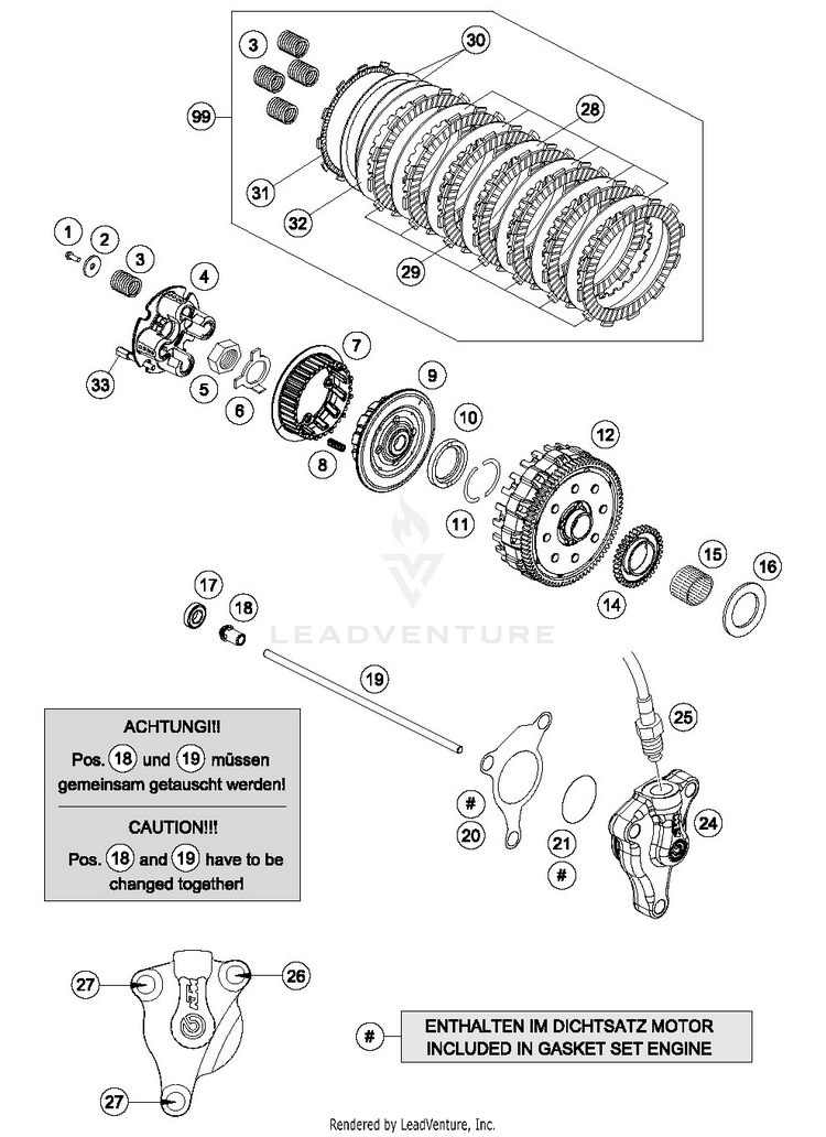 Clutch 701 SUPERMOTO ENGINE - 2016 Schematic
