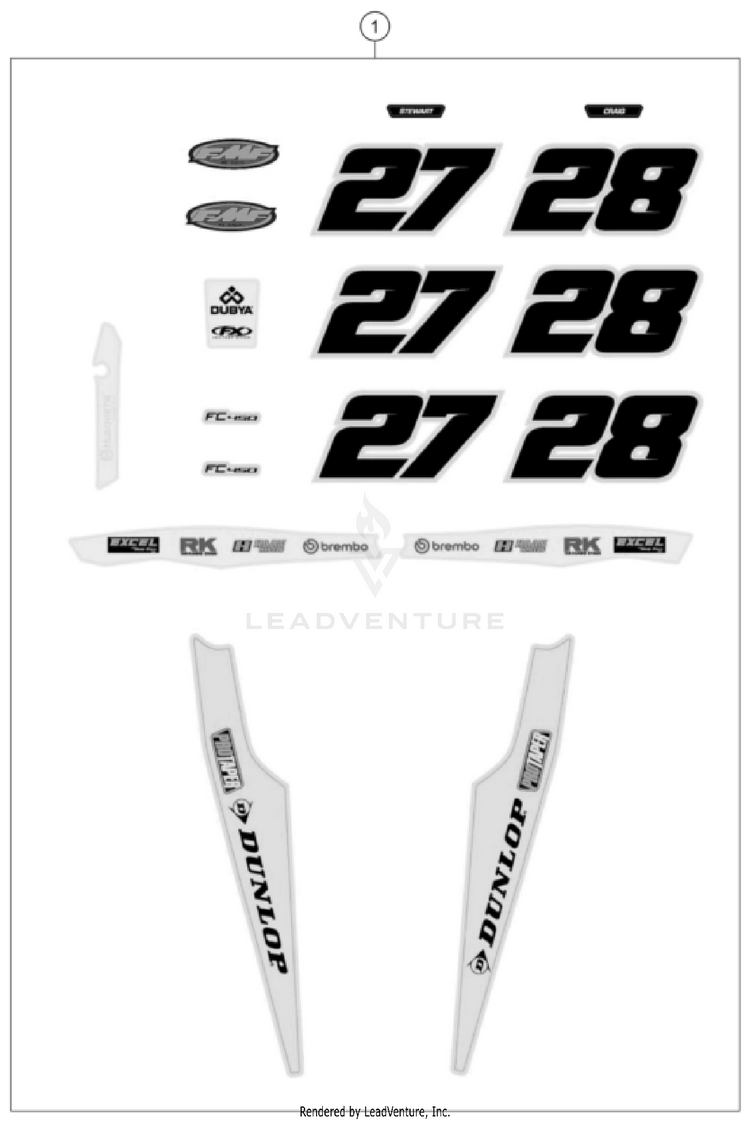 Decal FC 450 ROCKSTAR EDITION CHASSIS - 2024 Schematic