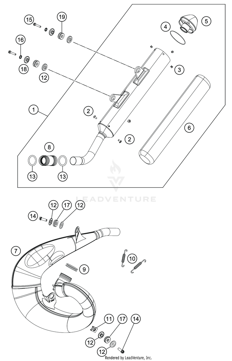 Exhaust System TC 250 CHASSIS - 2021 Schematic