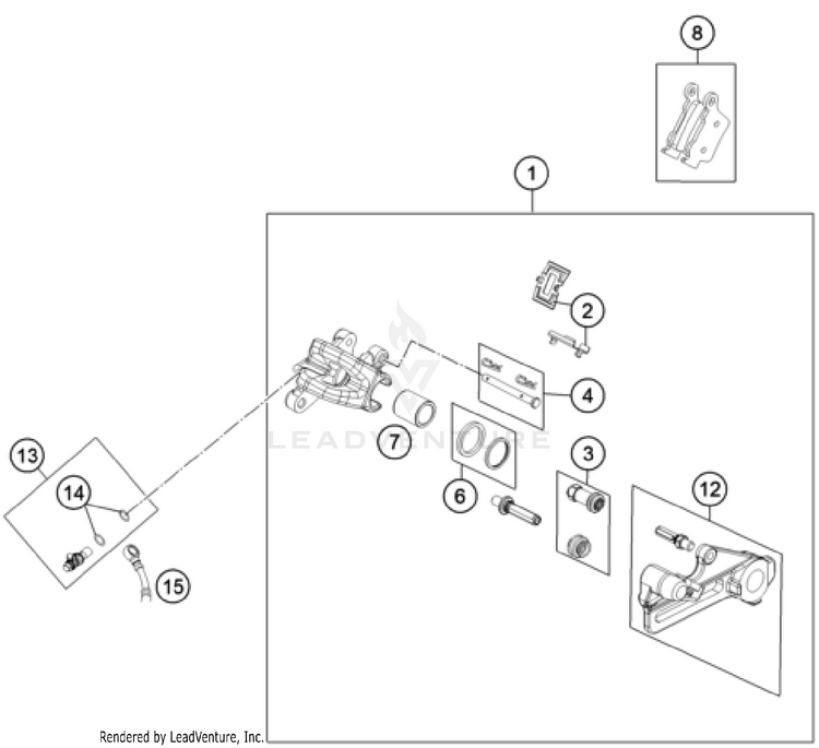 Rear Brake Caliper TC 85 17/14 CHASSIS - 2023 Schematic