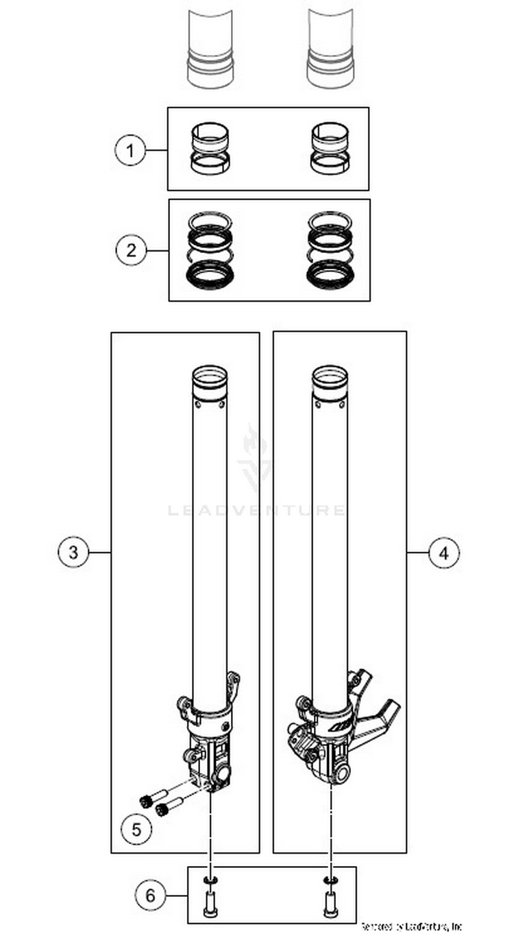 Front Fork Disassembled 401 SVARTPILEN CHASSIS - 2018 Schematic
