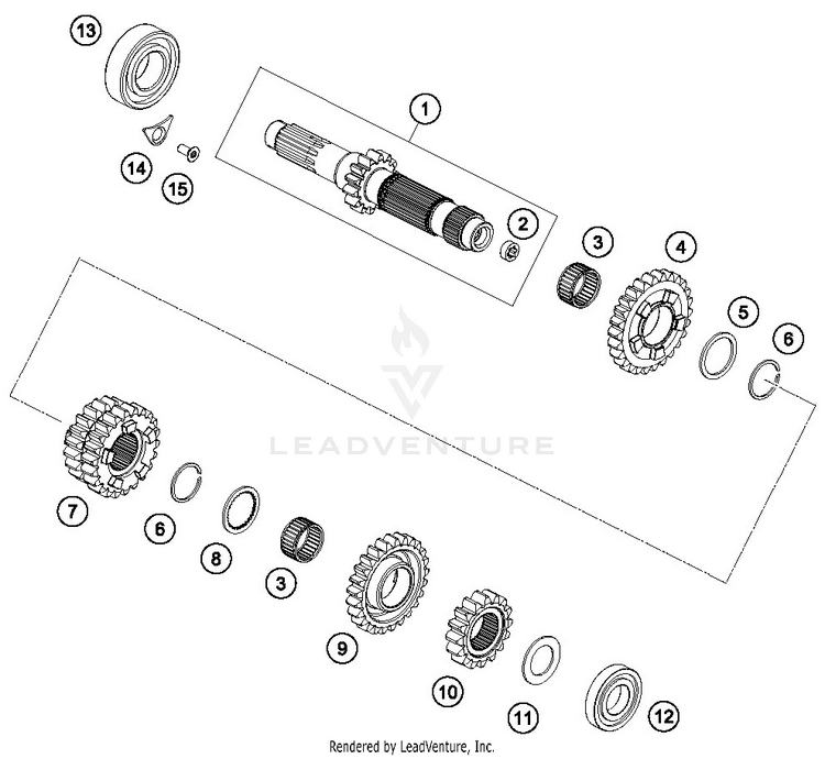Transmissioni - Main Shaft TE 300i ENGINE - 2019 Schematic