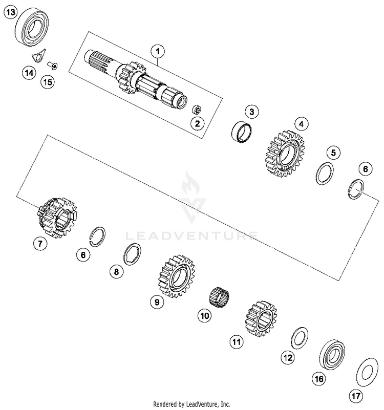 Transmission I - Main Shafta FC 350 ENGINE - 2018 Schematic
