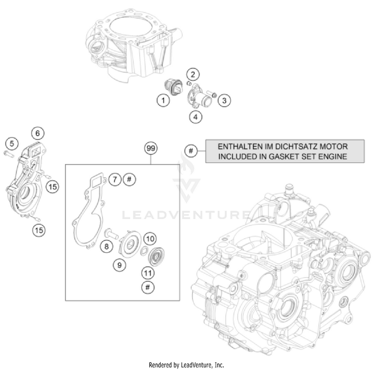 Water Pump 701 FE/FS US ENGINE - 2023 Schematic
