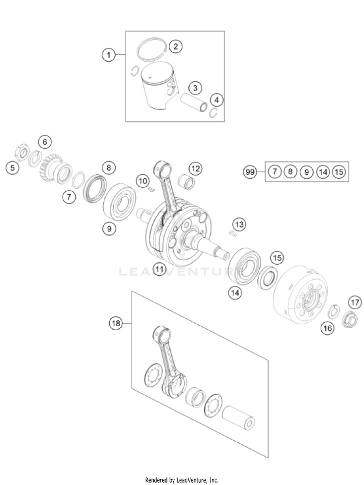 Crankshaft, Piston TC 85 ENGINE - 2025 Schematic