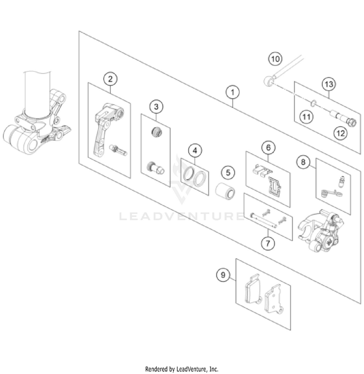 Front Brake Caliper TC 65 CHASSIS - 2025 Schematic