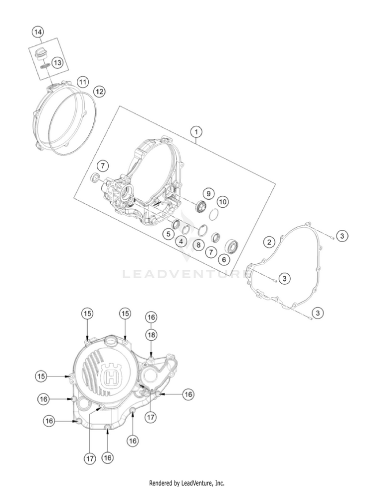 Clutch Cover FX 350 Engine - 2022 Schematic