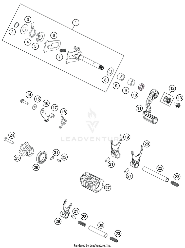 Shifting Mechanism TC 85 17 14 ENGINE - 2020 Schematic