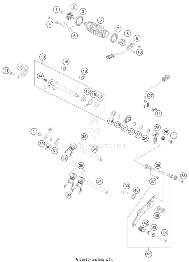 Shifting Mechanism 801 Svartpilen ENGINE - 2024 Schematic