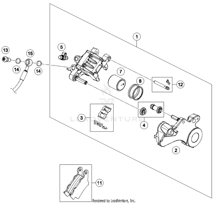 Brake Caliper Rear 701 ENDURO CHASSIS - 2016 Schematic