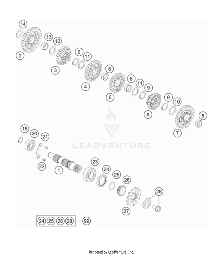 Transmission Ii - Countershaft FE 501 USA Engine - 2022 Schematic