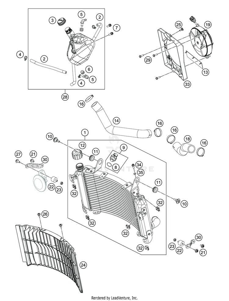 Cooling System 701 SUPERMOTO ENGINE - 2020 Schematic