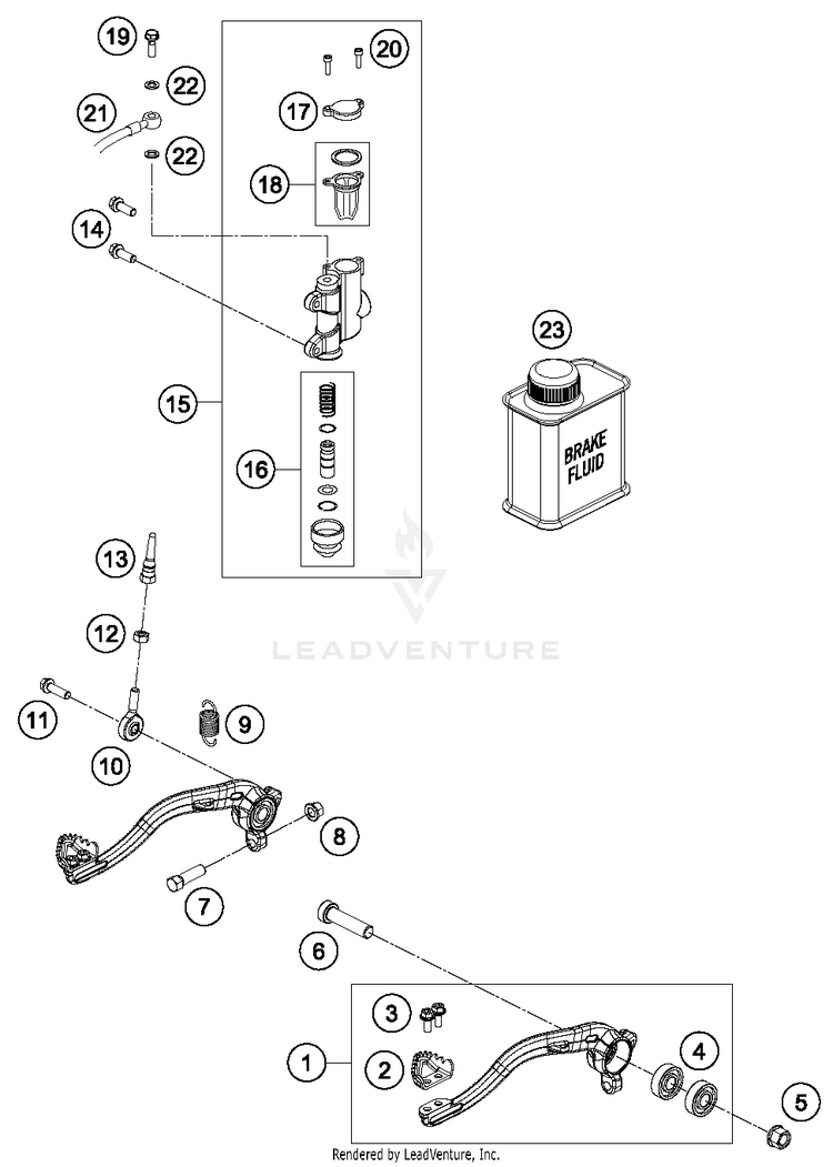 Rear Brake Control TC 65 CHASSIS - 2018 Schematic