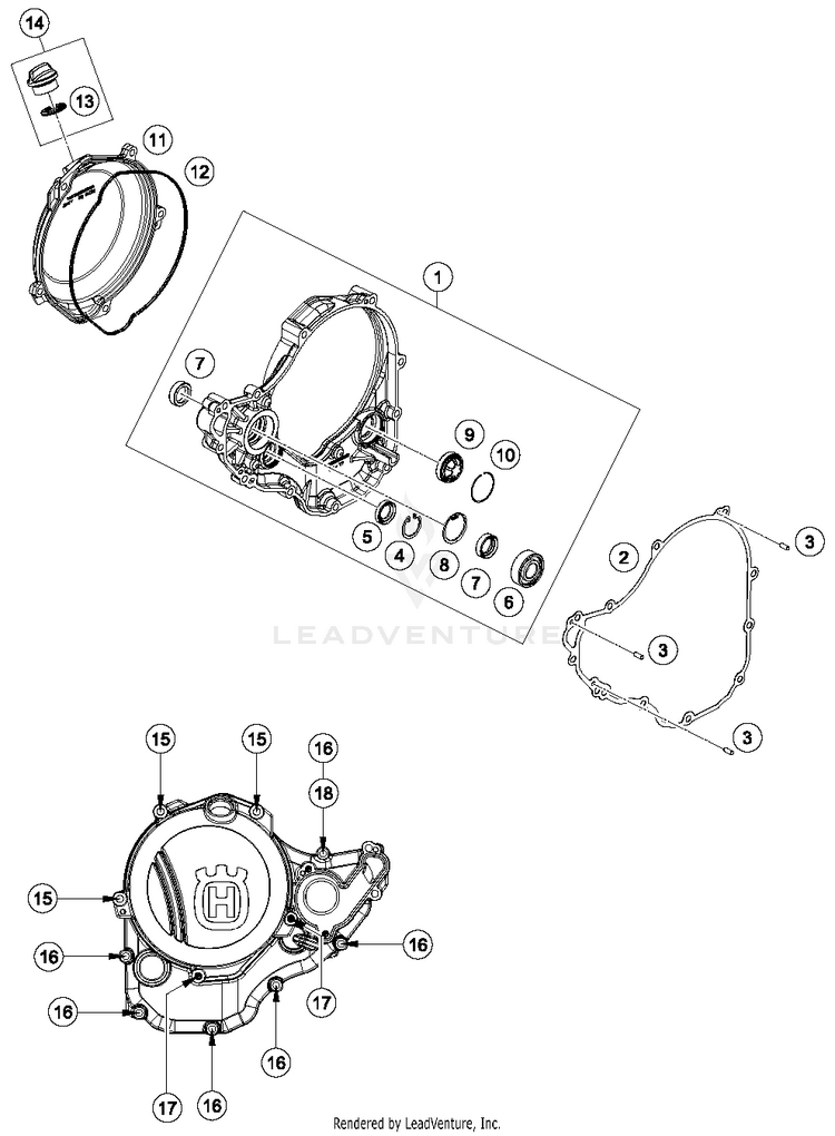 Clutch Cover FC 350 ENGINE - 2018 Schematic