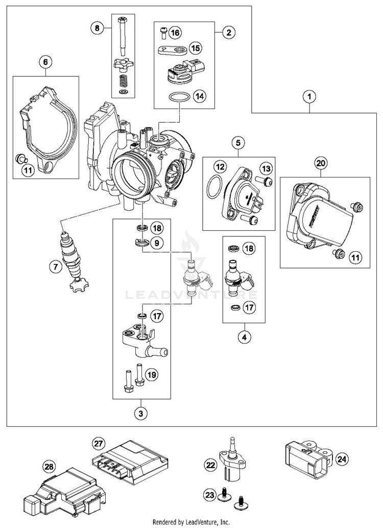 Throttle Body FC 450 ENGINE - 2019 Schematic