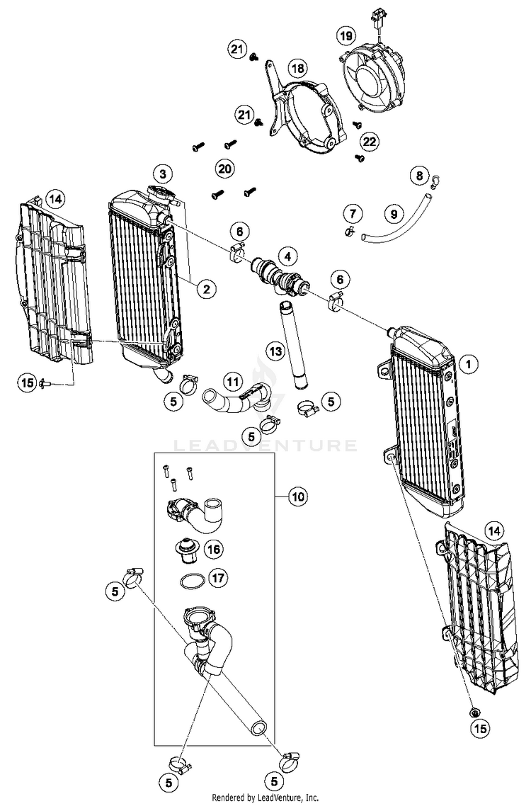 Cooling System FE 250 ENGINE - 2018 Schematic