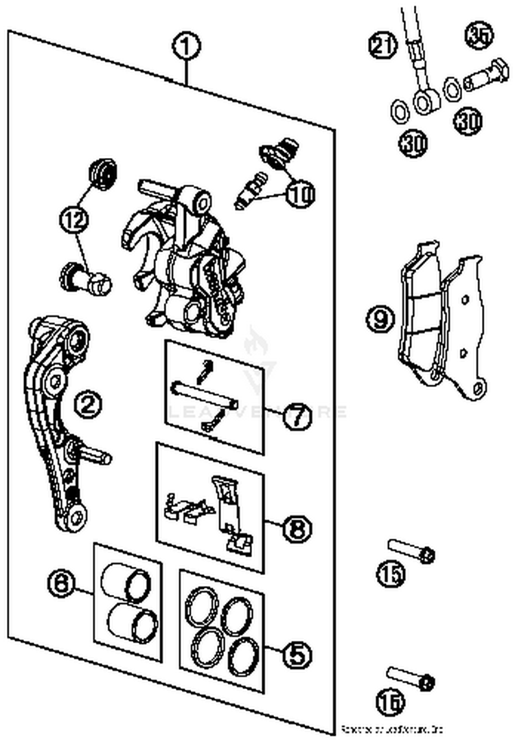 Brake Caliper Front FC 450 CHASSIS - 2015 Schematic