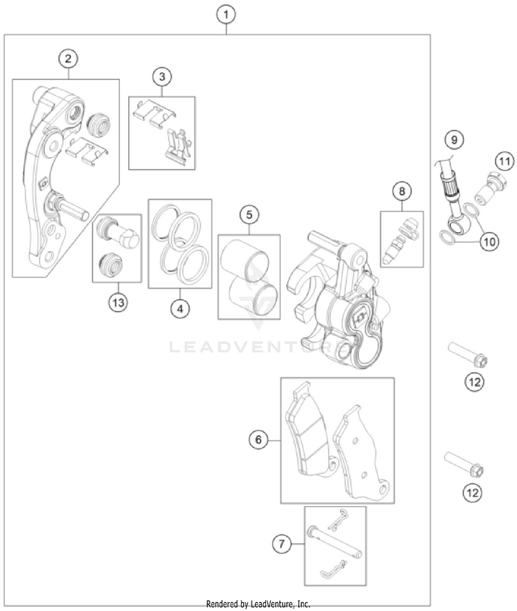 Front Brake Caliper Schematic