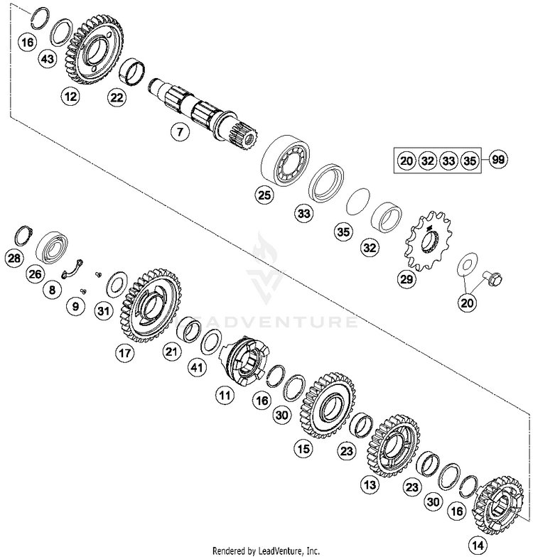 Transmission Il - Countershaft FC 250 ENGINE - 2015 Schematic